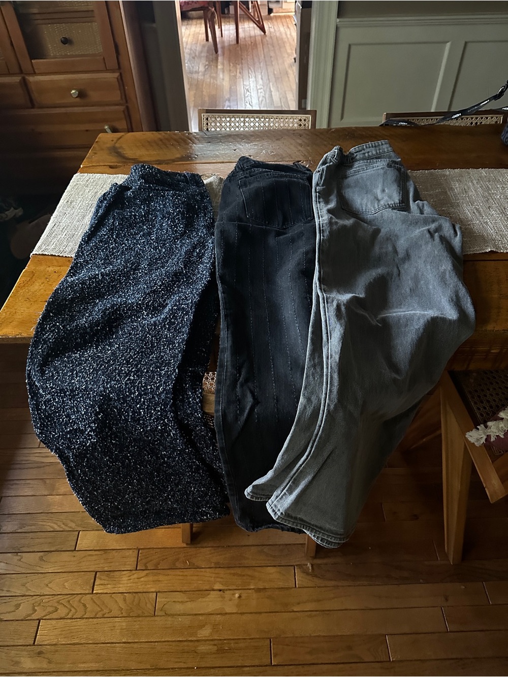 H&M “Mama Before & After” wide leg maternity jeans (lot of 3)